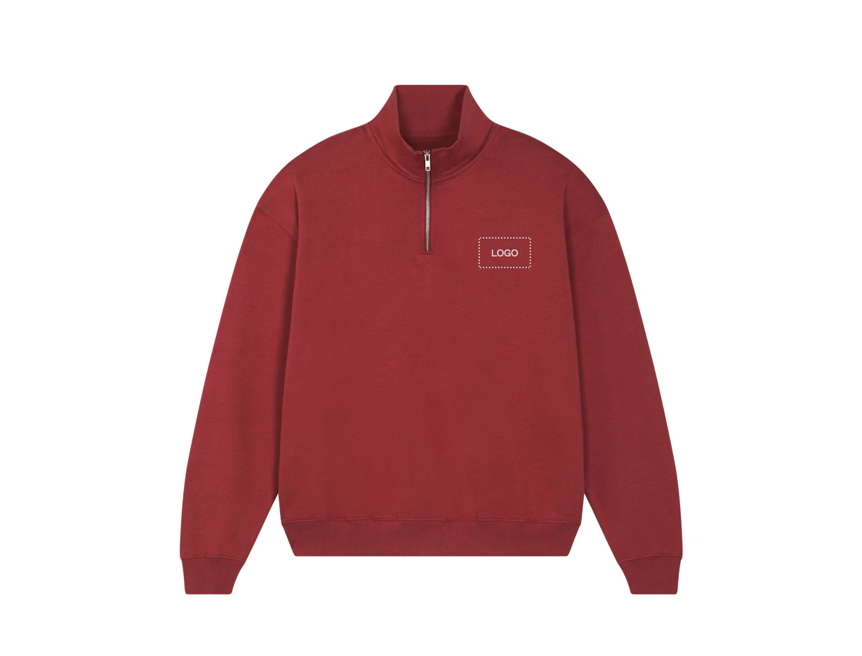 Individuelles Unisex schweres Sweatshirt mit Quarter-Zip 1