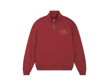 Felpa unisex in cotone pesante con quarter-zip personalizzata