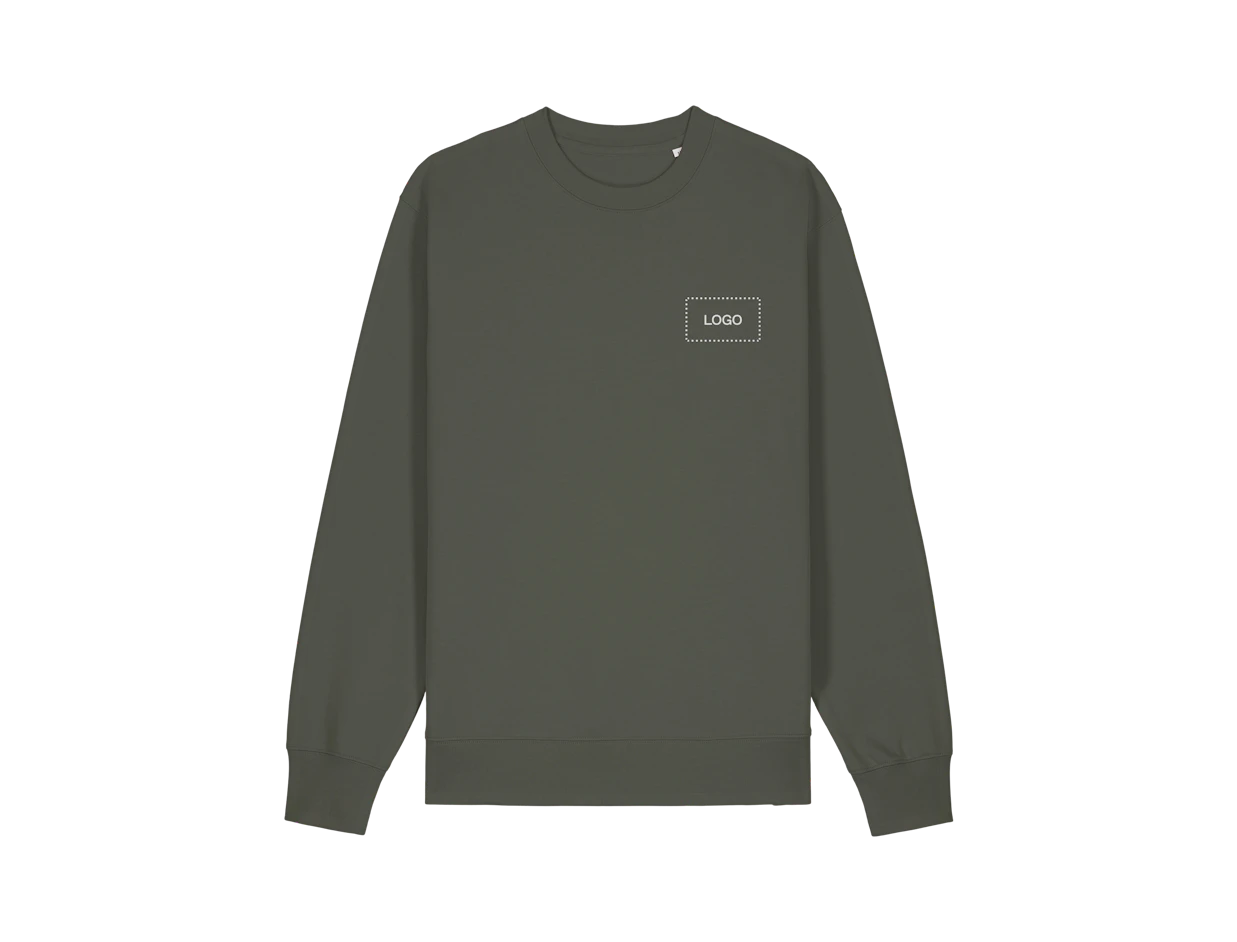 Sweats sans capuche unisexe en coton biologique personnalisé 1