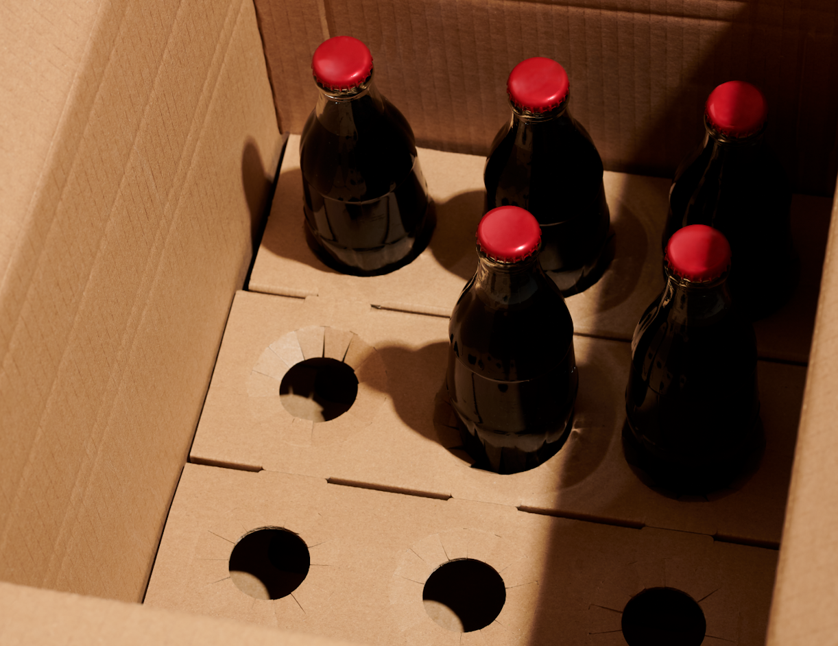 Einfache Flaschenbox mit Einsätzen unbedruckte 10