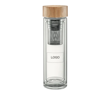 Bottiglia vetro doppia parete 400ml personalizzata