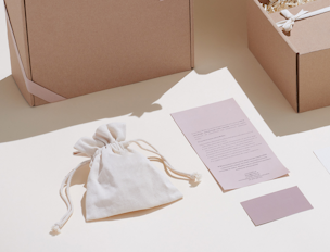 Pochette en coton vierge avec cordon