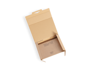 Boîte colis avec pochette adhésive intérieure