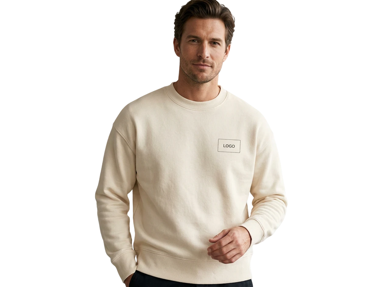 Sweats sans capuche oversize unisexe en coton biologique personnalisé 2