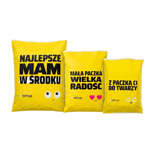 Zestaw 4 - Mix foliopaków kurierskich z logo InPost 450 szt.