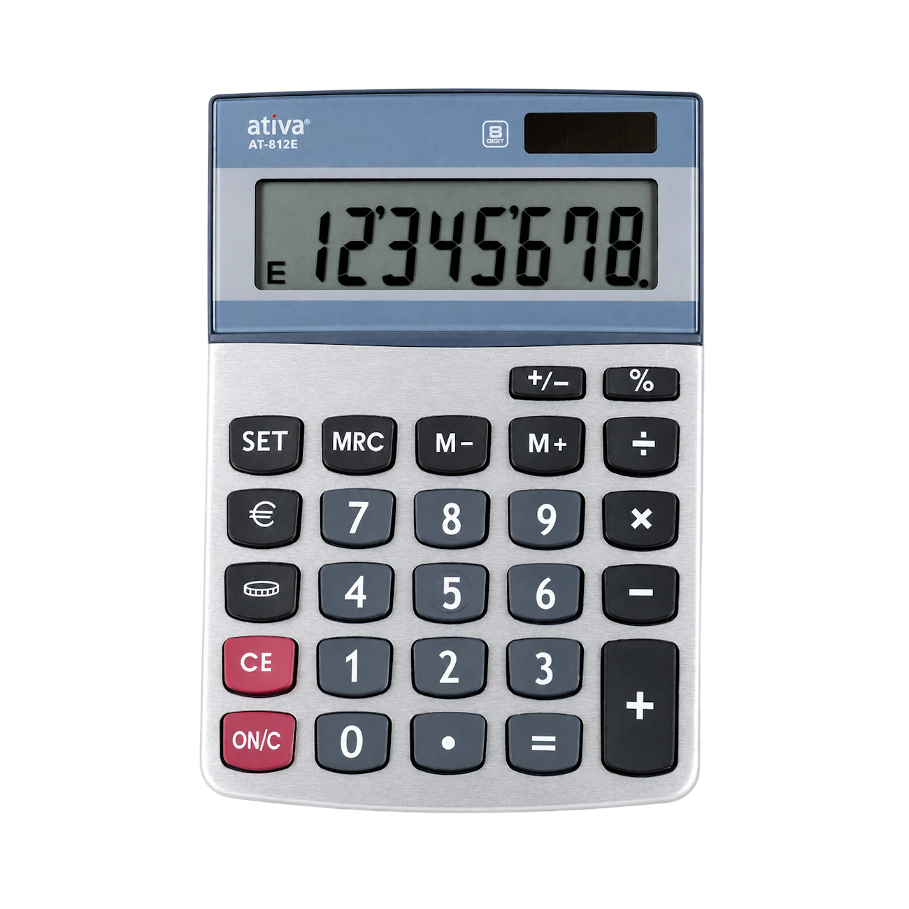 Calcolatrice da ufficio Ativa AT-812E 8 cifre argento