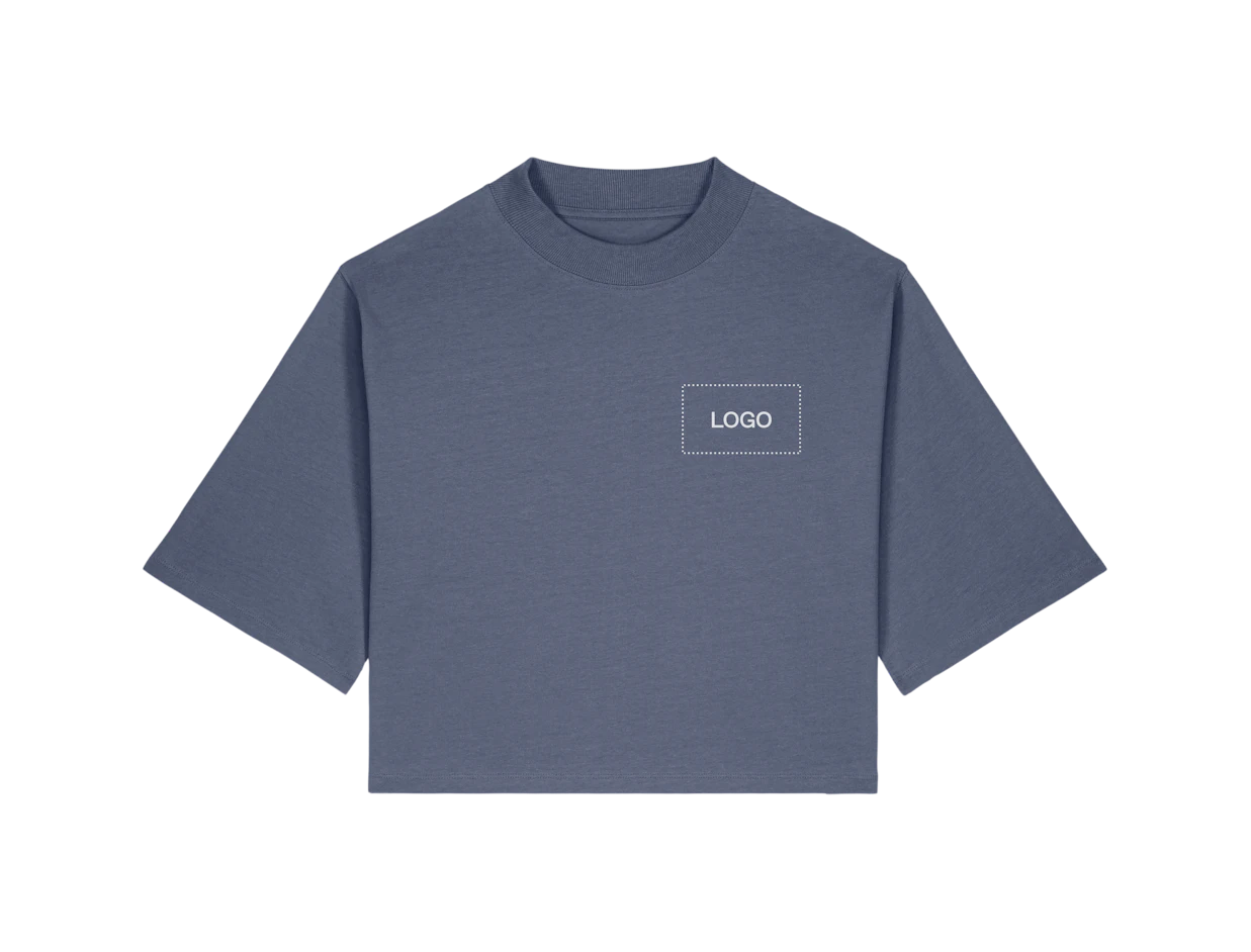 T-shirt femme en coton recyclé épais personnalisé 1