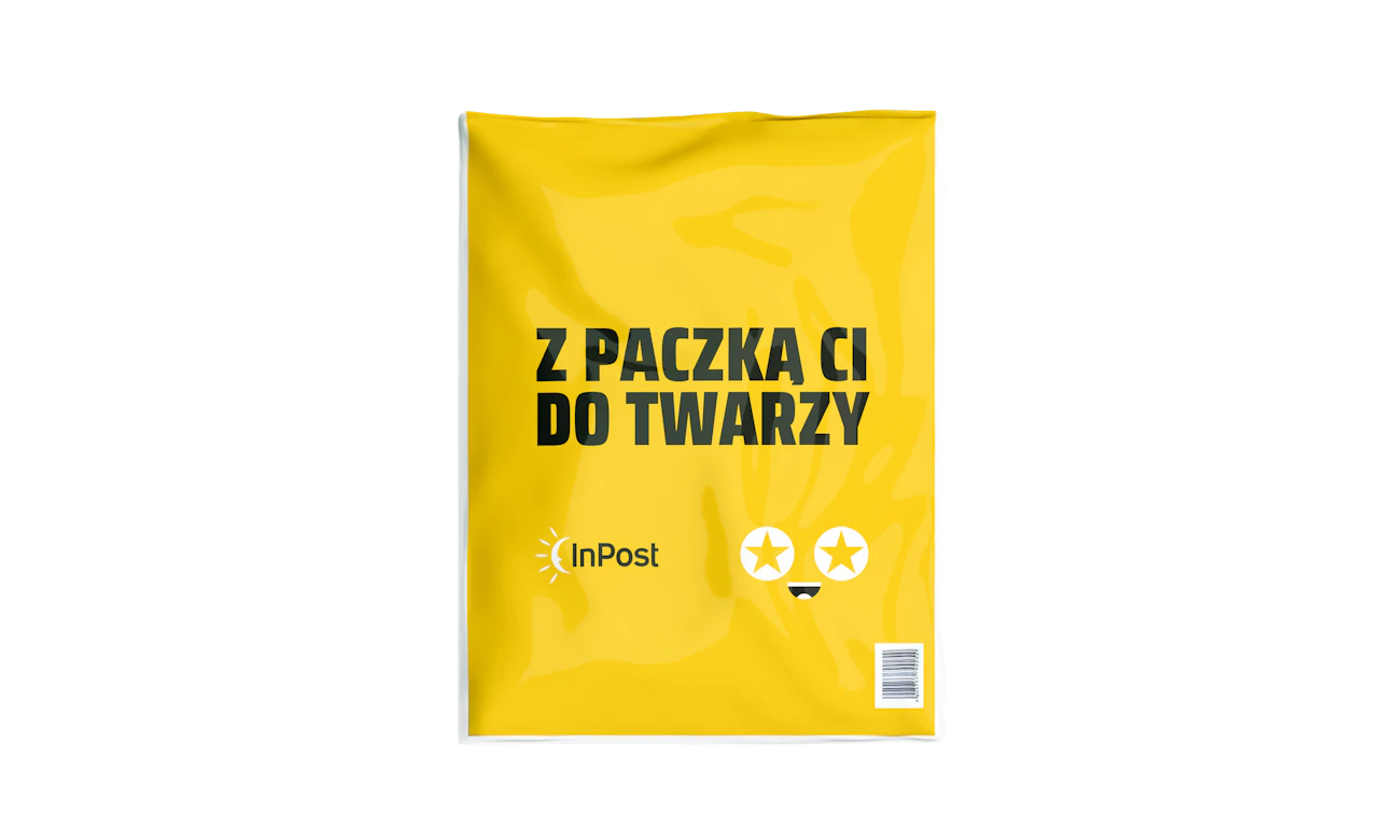 F2 Foliopak średni 350x450 mm, logo InPost