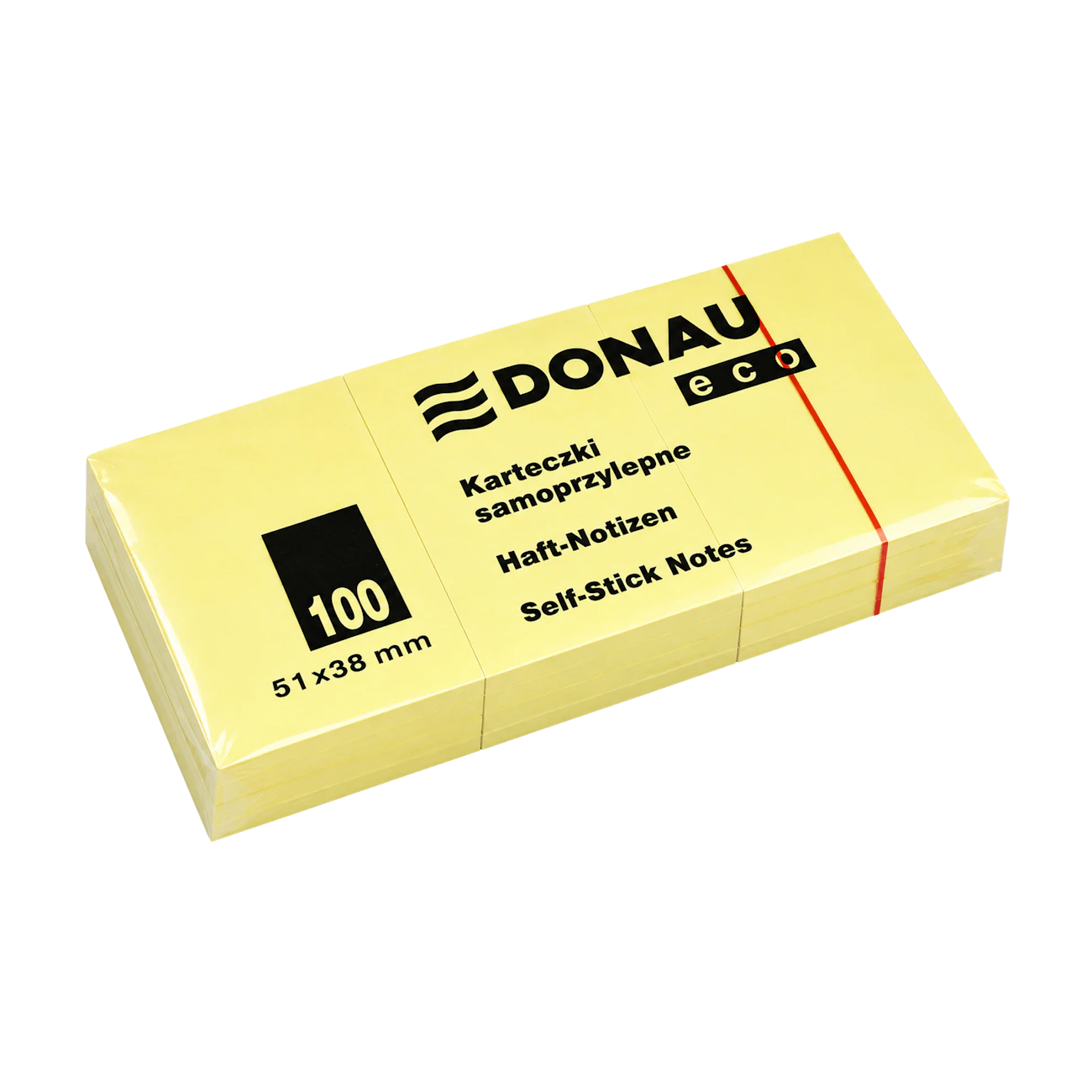 Notes adhésives Donau Eco 38 x 51 mm jaune clair (3 x 100 pcs)