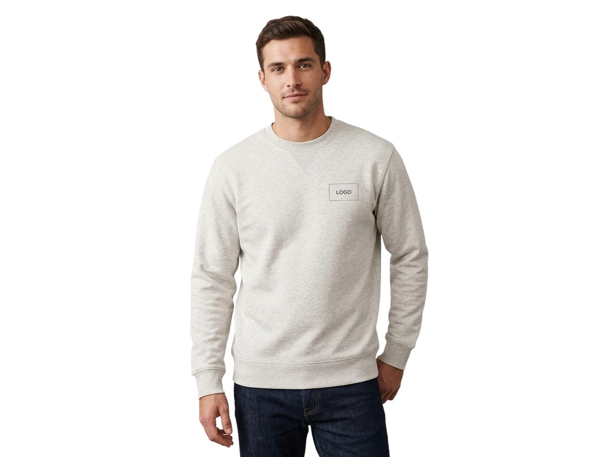 Sweats sans capuche unisexe en coton biologique personnalisé 2