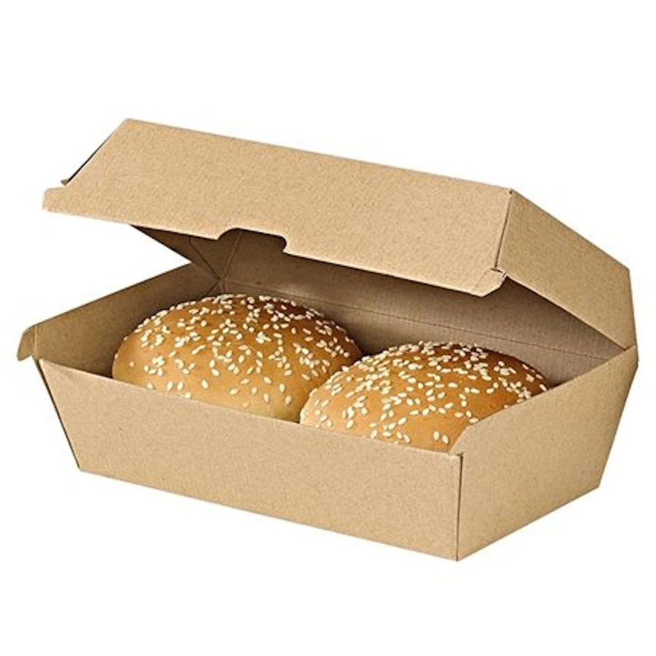 Caja para hamburguesas, marrón, 225x125x82mm 1