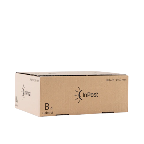 B4 Pudełko z automatycznym dnem 26.1×35×14cm Logo InPost