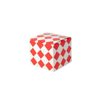 Hamburger box, red grid 100x100x90mm
