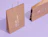 Kraft printed paper bags with twisted handles and a white print on a lilac background