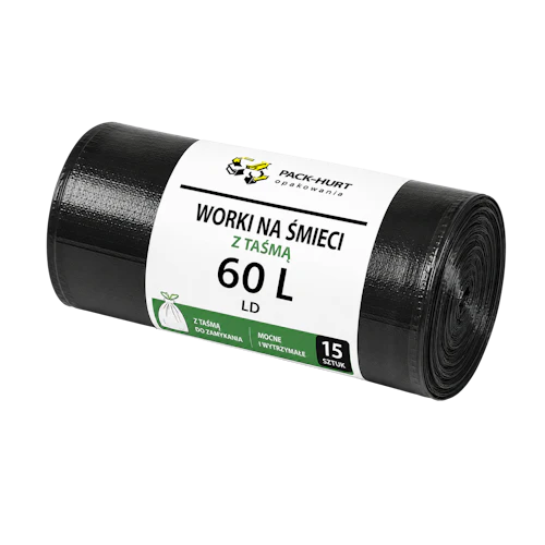 Sacs-poubelle à lien coulissant LD 60 l (10 pcs)