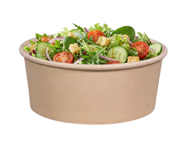 Salad paper container, brown 750 ml diameter 150 mm