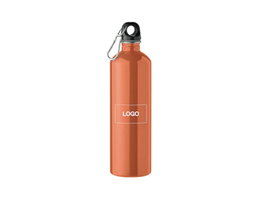 Bouteille simple paroi en acier inoxydable recyclé avec mousqueton 750ml personnalisée