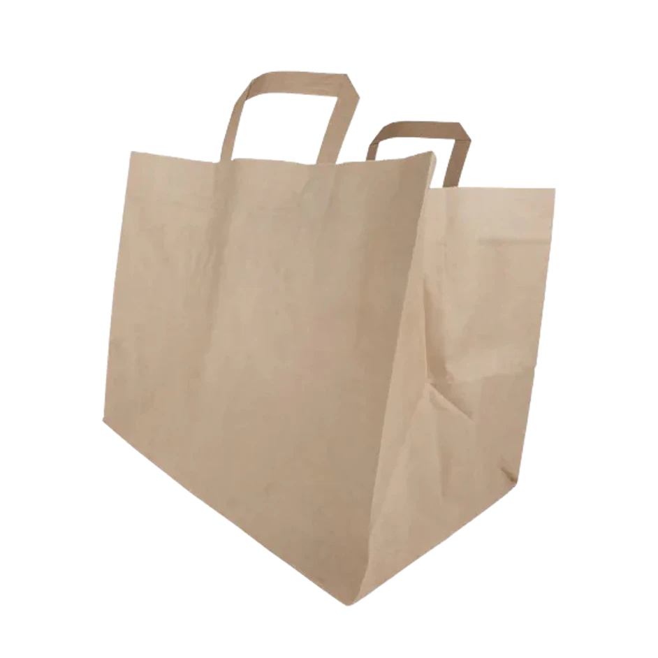 Paper bags with handle, brown, 32x22x25 cm 1