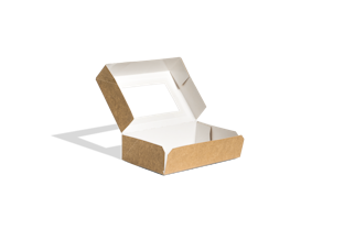 Scatola da asporto kraft con finestra aperta