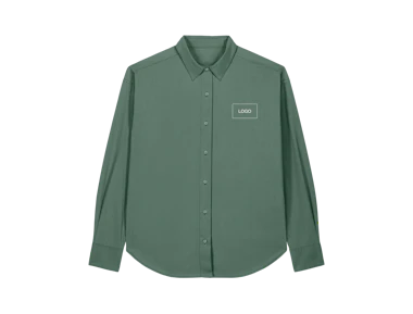 Camicia unisex in cotone biologico pesante con colletto classico personalizzata