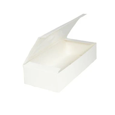 Pudełko na makaroniki z okienkiem, 20x9x4 cm, białe
