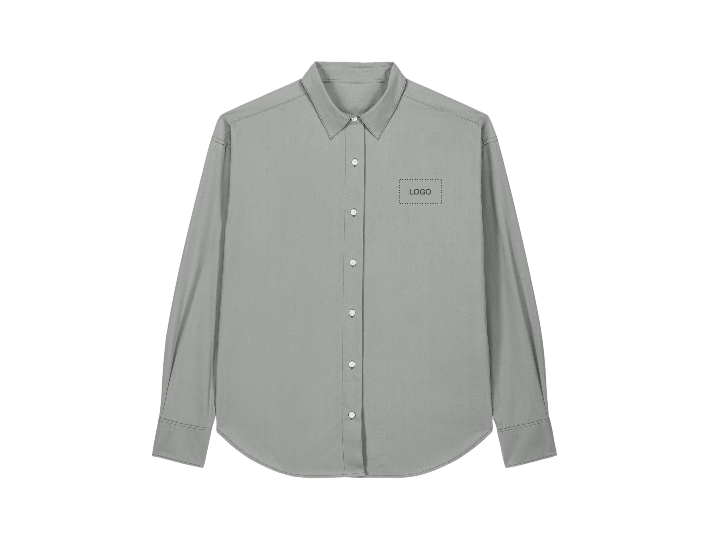 Camicia unisex in cotone biologico pesante con colletto classico personalizzata