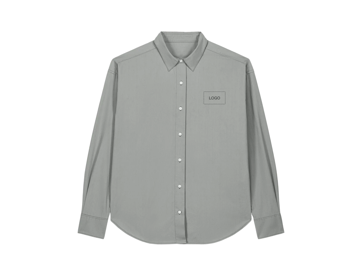 Individuelles Unisex schweres Hemd aus Bio-Baumwolle mit Kentkragen 1