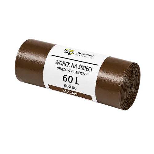 Sacs-poubelle 60 l 60 x 80 cm marron résistants (50 pcs)