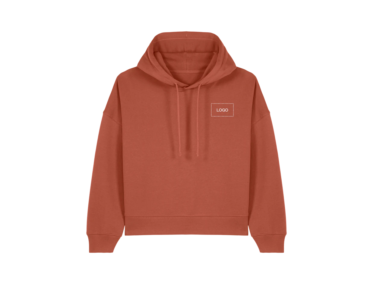 Felpa con cappuccio donna cotone biologico personalizzata 1