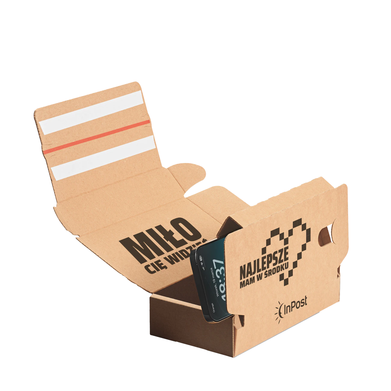 Personalizowane pudełko na smartphone - brązowe
