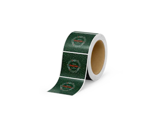 Custom Christmas Square Labels on a Roll