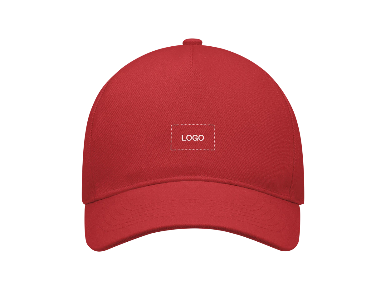 Casquette baseball 5 panneaux en coton brossé épais personnalisée 1