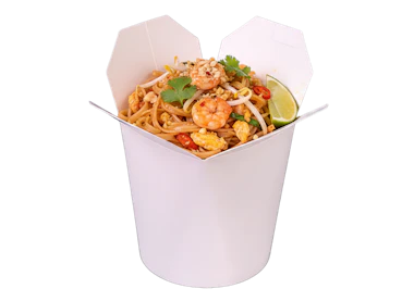 Caja de papel para platos orientales, blanca, 750 ml 