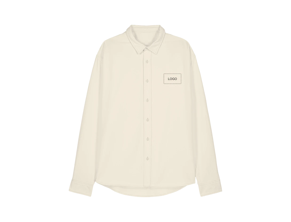 Chemise unisexe en coton biologique épaisse avec col classique personnalisée 1