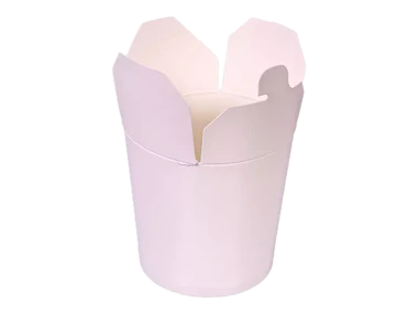Caja de papel para platos orientales, blanca 750 ml