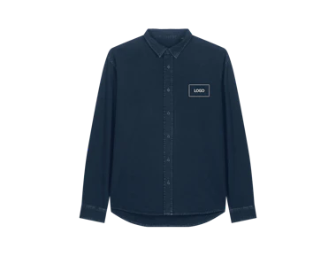 Individuelles Unisex schweres Hemd aus Bio-Baumwolle mit Kentkragen