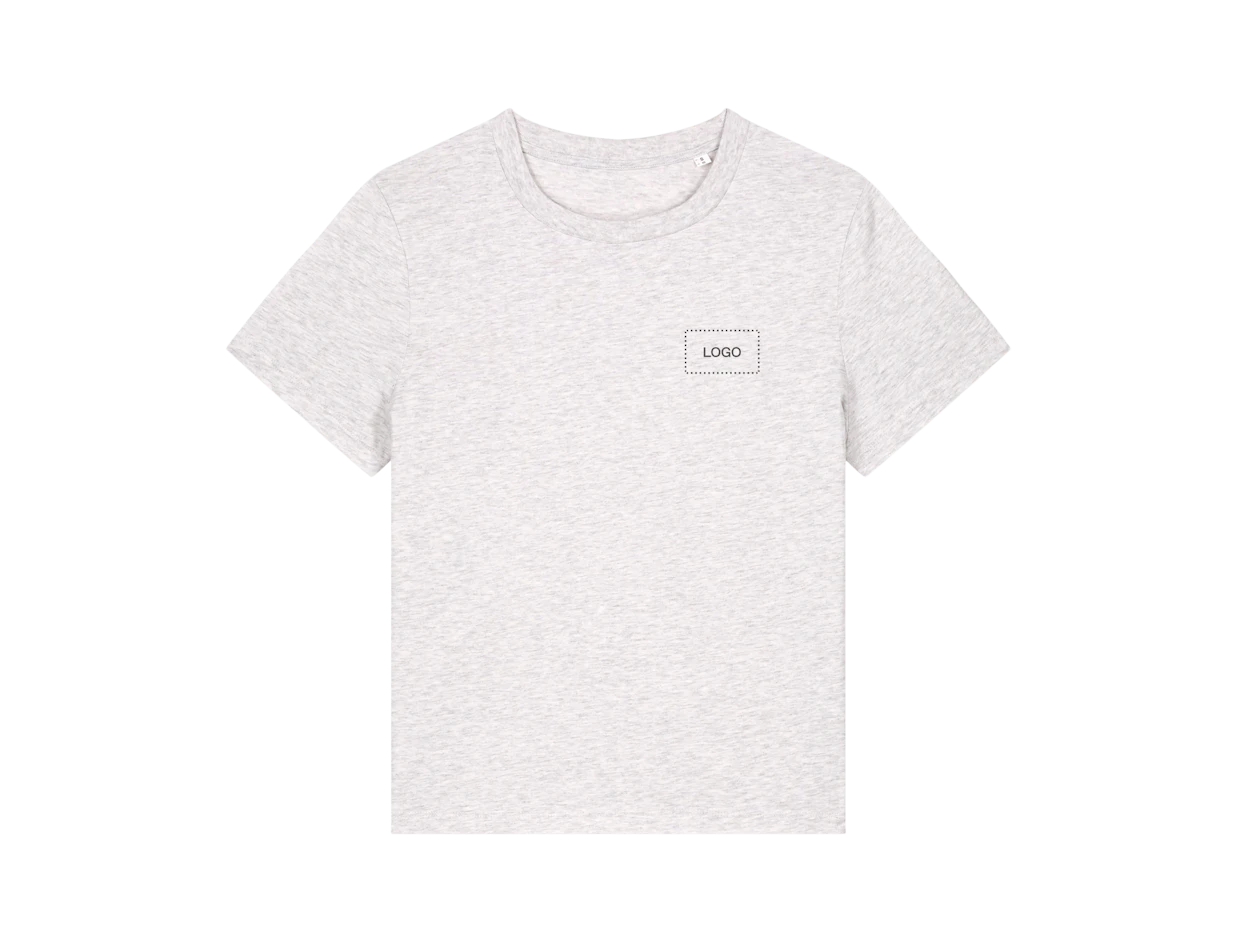 T-shirt femme en coton biologique de poids moyen personnalisé 4