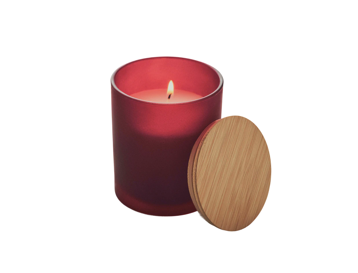Individuelle Kerze aus pflanzlichem Wachs im mattierten Glas 280 g 4