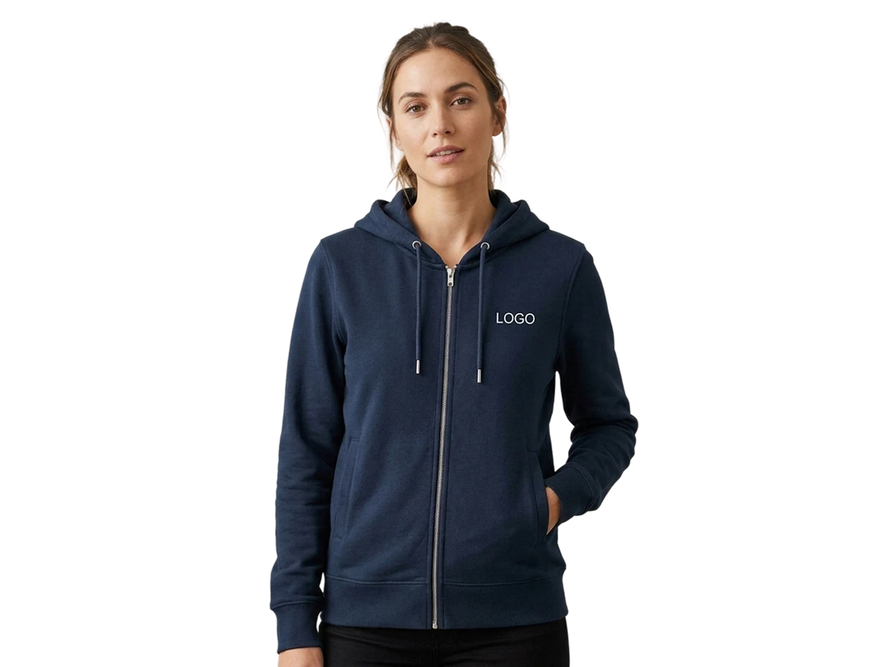 Sweats à capuche zippé femme en coton personnalisé 3