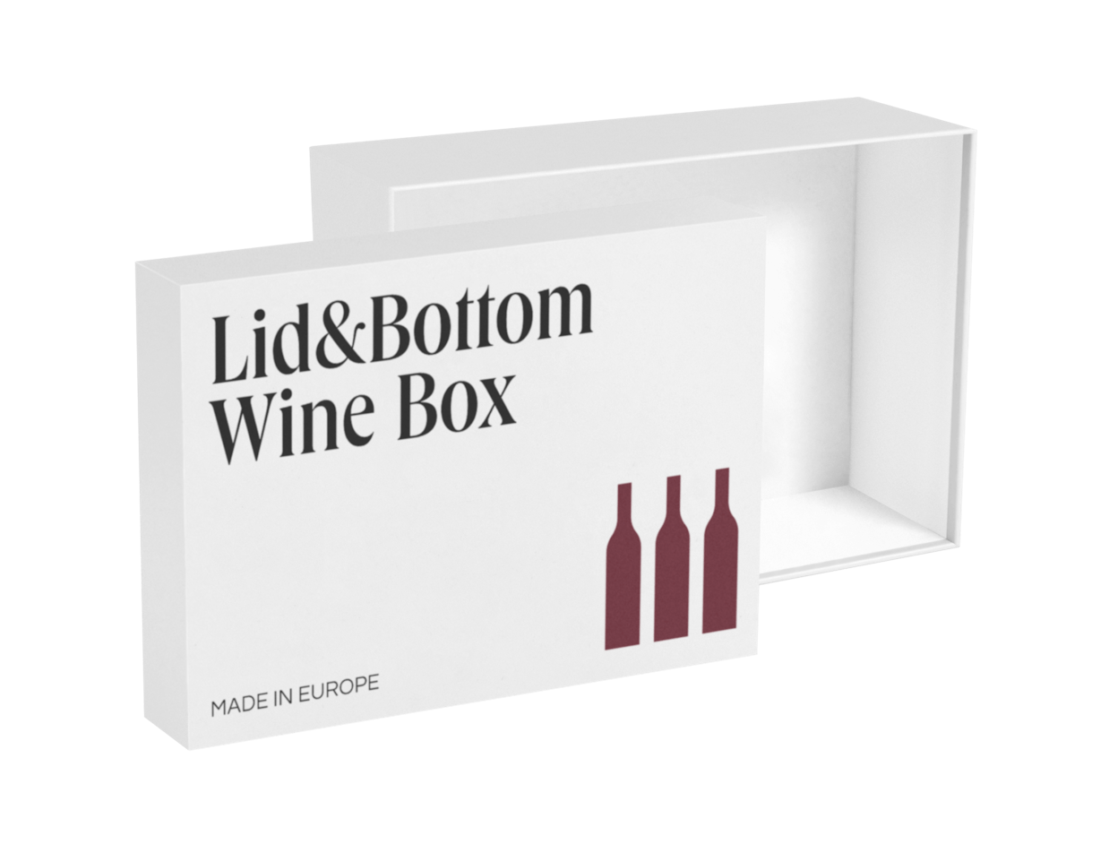 Personalizowane pudełko na wino z tektury litej z pokrywką