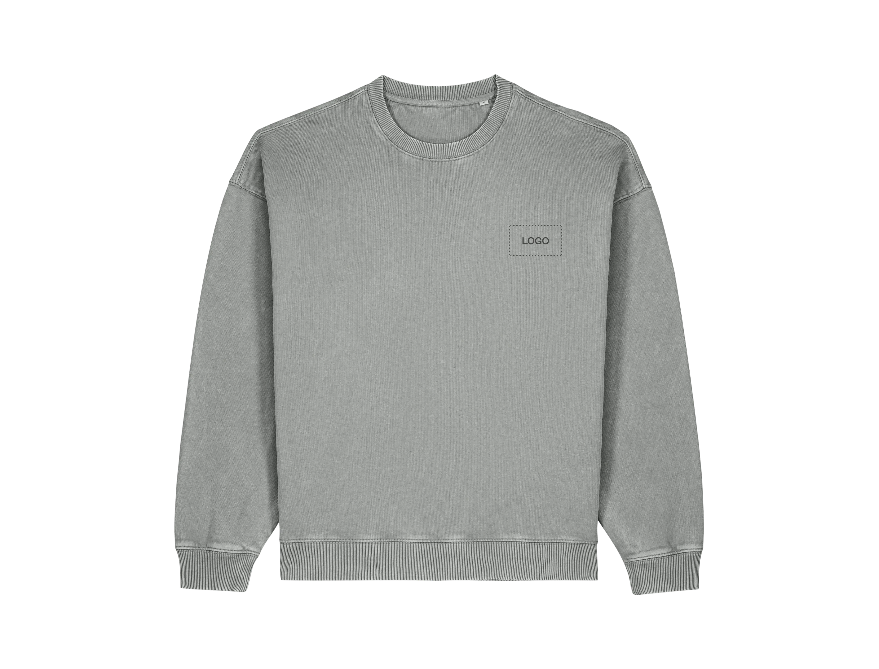 Individuelles Unisex Oversized Sweatshirt aus Bio-Baumwolle im Washed-Look