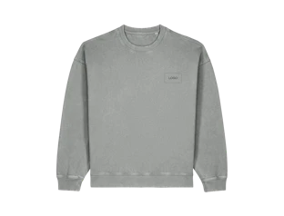 Sweats sans capuche oversize unisexe en coton biologique effet délavé personnalisé
