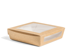 Cajas de ensalada para llevar con dos ventanas