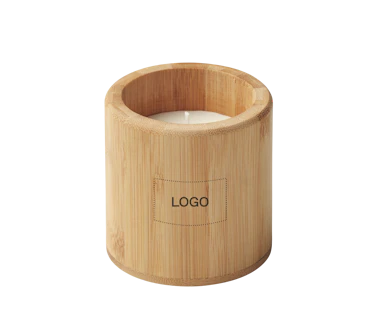 Individuelle Kerze aus pflanzlichem Wachs im Bambusbehälter 160 g